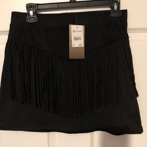 Black suede mini skirt